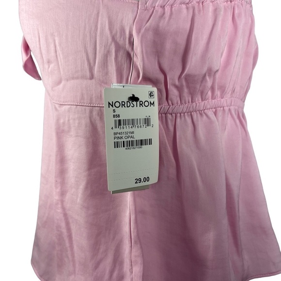 BP pink opal crop top halter smocked back adjustable strap pastel size S - Picture 8 of 12